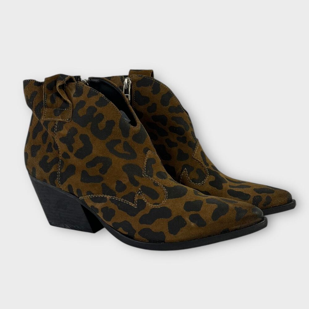 Golo Rodeo Leopard Print Western Ankle Bootie Size 8